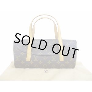 Photo: LOUIS VUITTON Monogram Leather Brown Hand Bag Purse Sonatine #5448