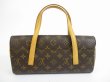 Photo2: LOUIS VUITTON Monogram Leather Brown Hand Bag Purse Sonatine #5448