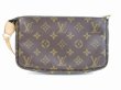 Photo2: LOUIS VUITTON Monogram Leather Brown Accessories Pouch Pochette #5458