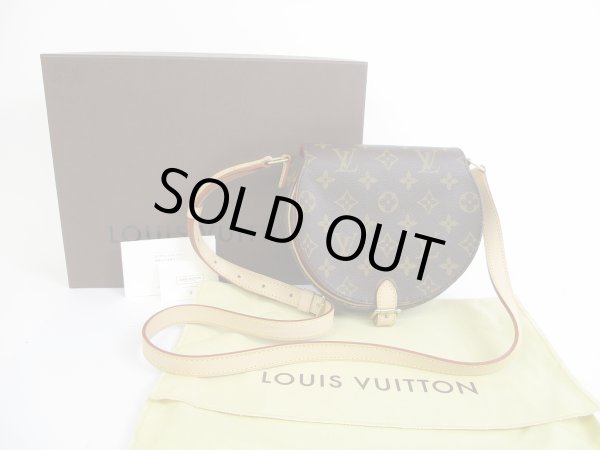 Photo1: LOUIS VUITTON Monogram Leather Brown Cross-body Bag Tambourine #5494