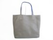 Photo2: HERMES Taurillon Clemence Leather Gray&Blue Tote Bag Double Sens 36 #5497