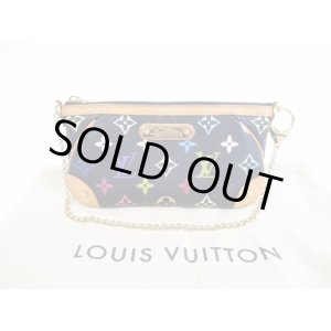 Photo: LOUIS VUITTON Multicolor Leather Black Pouch Pochette Mira MM #5520