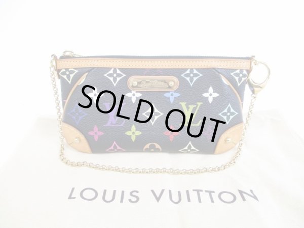 Photo1: LOUIS VUITTON Multicolor Leather Black Pouch Pochette Mira MM #5520