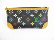 Photo2: LOUIS VUITTON Multicolor Leather Black Pouch Pochette Mira MM #5520