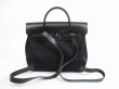 Photo2: HERMES Herbag PM Black Canvas&Leather 2 in 1 Backpack Bag Purse #5522