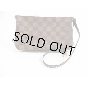 Photo: LOUIS VUITTON Damier Leather Brown Accessories Pouch Pochette #5525