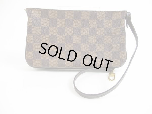 Photo1: LOUIS VUITTON Damier Leather Brown Accessories Pouch Pochette #5525