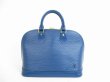 Photo1: LOUIS VUITTON Epi Leather Blue Hand Bag Purse Alma #5526