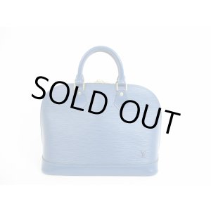 Photo: LOUIS VUITTON Epi Leather Blue Hand Bag Purse Alma #5526