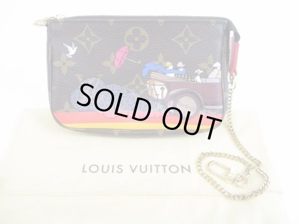 Photo1: LOUIS VUITTON Monogram Leather Brown Mini Accessories Chain Pouch #5542