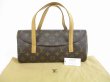 Photo1: LOUIS VUITTON Monogram Leather Brown Hand Bag Purse Sonatine #5543