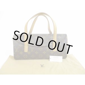 Photo: LOUIS VUITTON Monogram Leather Brown Hand Bag Purse Sonatine #5543