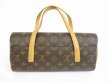 Photo2: LOUIS VUITTON Monogram Leather Brown Hand Bag Purse Sonatine #5543