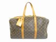 Photo1: LOUIS VUITTON Monogram Leather Brown Duffle&Gym Bag Sac Souple 45 #5552