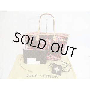 Photo: LOUIS VUITTON Leather Red Palm Springs Jungle Dot Tote Bag Neverfull MM #5561