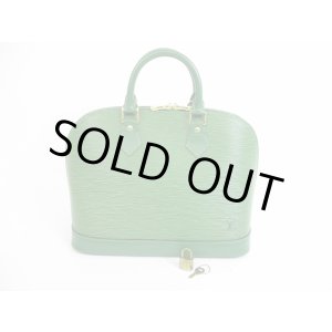 Photo: LOUIS VUITTON Epi Leather Green Hand Bag Purse Alma #5575