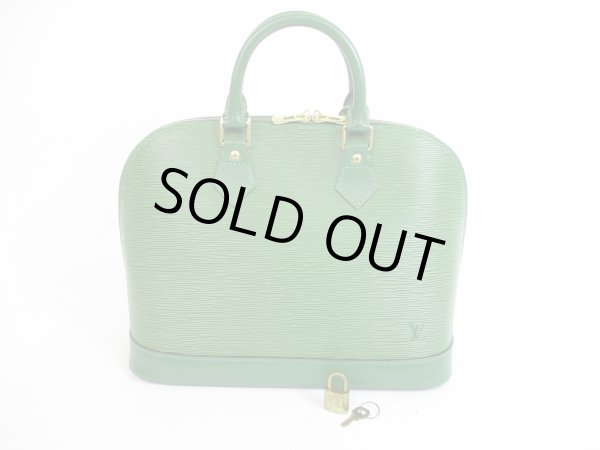 Photo1: LOUIS VUITTON Epi Leather Green Hand Bag Purse Alma #5575