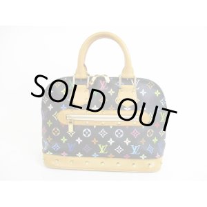 Photo: LOUIS VUITTON Multi-color Leather Black Hand Bag Purse Alma #5577