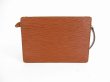 Photo2: LOUIS VUITTON Epi Leather Brown Clutch Bag Cross-body Bag With Strap #5591