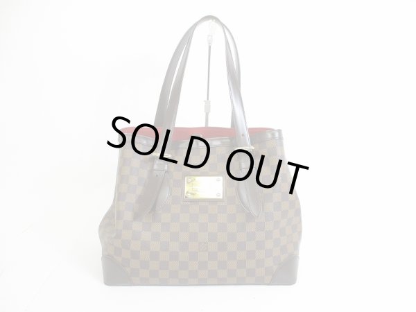 Photo1: LOUIS VUITTON Damier Leather Brown Tote&Shoppers Bag Hampstead MM #5604