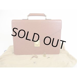 Photo: LOUIS VUITTON Epi Leather Brown Briefcase Business Bag Ambassador #5645