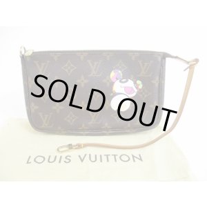 Photo: LOUIS VUITTON Monogram Leather Brown Murakami Panda Accessories Pouch #5646
