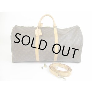 Photo: LOUIS VUITTON Monogram Leather Brown Gym Bag Keepall 60 Bandouliere #5650