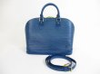 Photo1: LOUIS VUITTON Epi Leather Blue Hand Bag Purse Alma w/Strap #5653