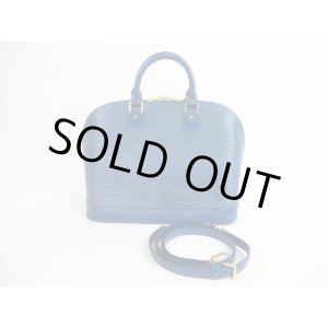 Photo: LOUIS VUITTON Epi Leather Blue Hand Bag Purse Alma w/Strap #5653