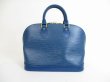 Photo2: LOUIS VUITTON Epi Leather Blue Hand Bag Purse Alma w/Strap #5653