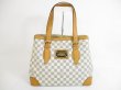 Photo1: LOUIS VUITTON Azur Leather White Tote&Shoppers Bag Hampstead MM #5682