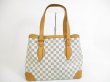 Photo2: LOUIS VUITTON Azur Leather White Tote&Shoppers Bag Hampstead MM #5682