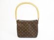 Photo1: LOUIS VUITTON Monogram Leather Brown Shoulder Bag Looping MM #5707