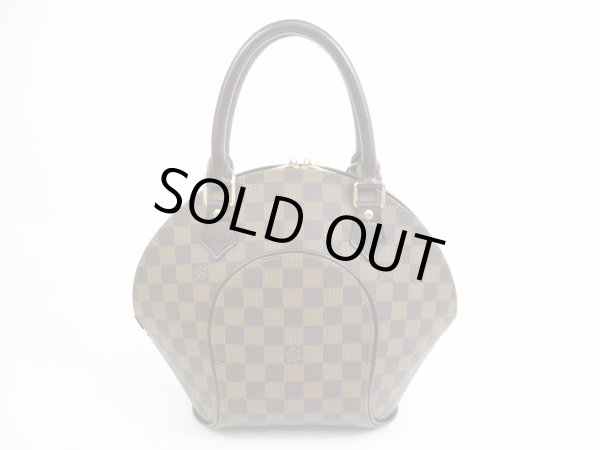 Photo1: LOUIS VUITTON Special Order Damier Leather Brown Hand Bag Ellipse PM #5711