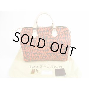 Photo: LOUIS VUITTON Monogram Leather Graffiti Orange Hand Bag Purse Speedy30 #5718