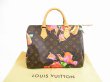 Photo1: LOUIS VUITTON Limited Monogram Rose Leather Brown Hand Bag Speedy30 #5732