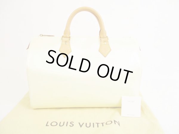 Photo1: LOUIS VUITTON Special Order Vernis White Hand Bag Speedy30 #5738