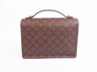 Photo2: LOUIS VUITTON Monogram Leather Brown Hand Bag Monceau w/Strap #5745