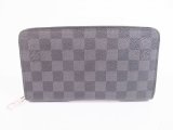 Photo: LOUIS VUITTON Damier Graphite Leather Zippey Organizer Wallet #5753