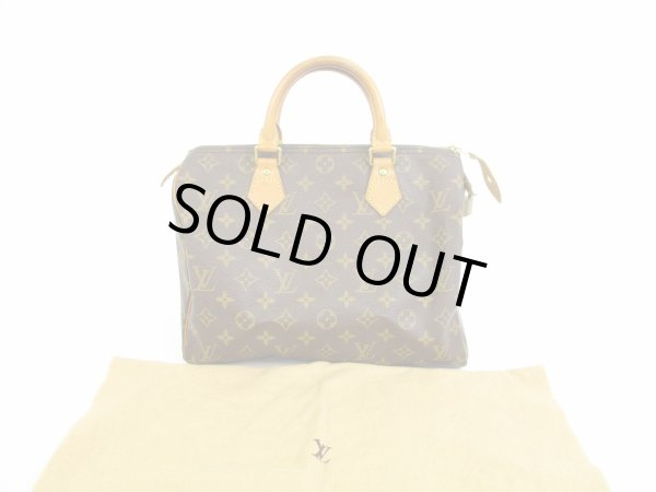 Photo1: LOUIS VUITTON Monogram Leather Brown Hand Bag Purse Speedy30 #5755