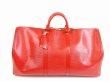 Photo1: LOUIS VUITTON Epi Leather Red Duffle&Gym Bag Boston Bag Keepall 55 #5771