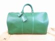 Photo1: LOUIS VUITTON Epi Leather Green Duffle&Gym Bag Hand Bag Keepall 50 #5772