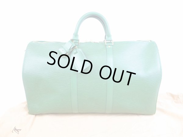 Photo1: LOUIS VUITTON Epi Leather Green Duffle&Gym Bag Hand Bag Keepall 50 #5772