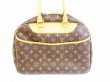 Photo2: LOUIS VUITTON Monogram Leather Brown Hand Bag Boring Vanity Deauville #5776