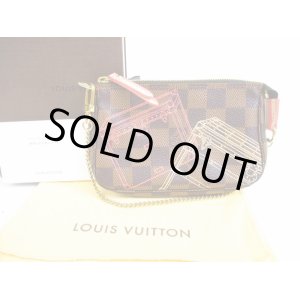 Photo: LOUIS VUITTON Damier Leather Mini Accessories Chain Pouch Purse #5779