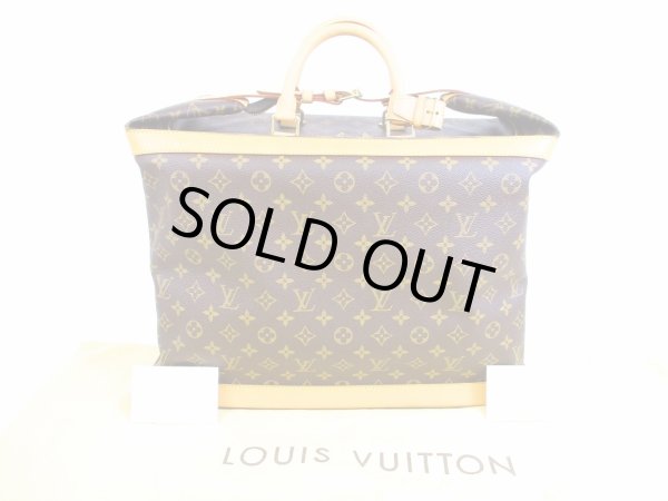 Photo1: LOUIS VUITTON Monogram Leather Brown Duffle Bag Hand Bag Cruiser Bag 45 #5809