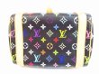 Photo5: LOUIS VUITTON Multi-color Leather Black Hand Bag Purse Priscilla #5901