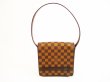 Photo1: LOUIS VUITTON Damier Leather Brown Evening Bag Purse Tribeca Mini #5903