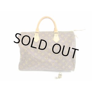Photo: LOUIS VUITTON Monogram Leather Brown Hand Bag Purse Speedy35 #5917