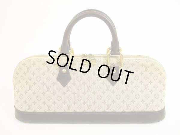 Photo1: LOUIS VUITTON Monogram Mini Canvas Khaki Hand Bag Purse Alma Long #5919